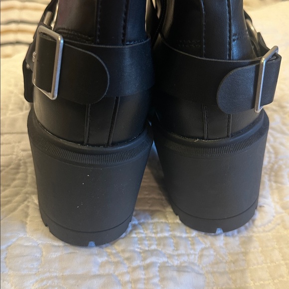 NO BOUNDARIES Womens Black Moto Combat Boots Size 10 Wide 10 - Picture 5 of 6